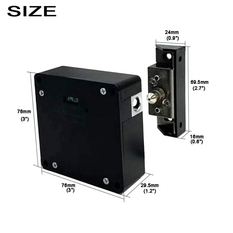 WOOCH RFID Lock Electronic Cabinet Lock, Hidden DIY Lock with USB Cable for Wooden Cabinet Drawer Locker Cupboard (2 Pack) - Image 2